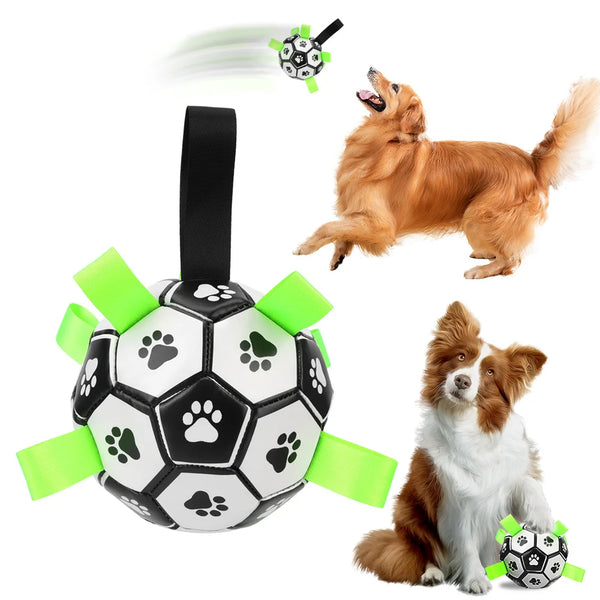 Dog Bite Chew Soccer Ball With Grab Tabs